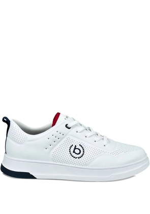 Bugatti perforated logo sneakers - White