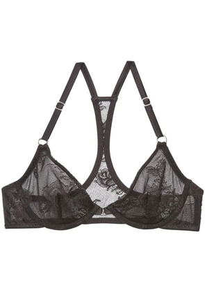 Fleur Du Mal Bouquet lace racerback demi bra - Black