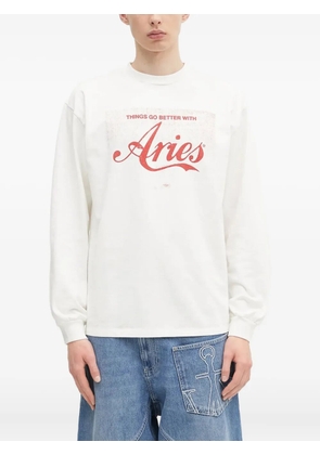 Aries long-sleeve logo-print sweatshirt - Neutrals