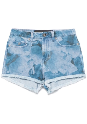 John Richmond frayed-hem denim shorts - Blue
