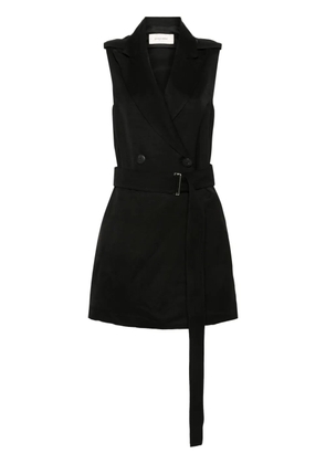 Gentry Portofino double-breasted linen-blend waistcoat - Black