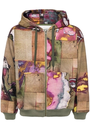 KidSuper Faces Collage hooded jacket - Brown