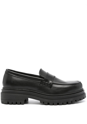 ALOHAS Obsidian leather loafers - Black
