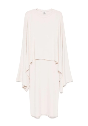 Goen.J ribbed cape dress - Neutrals