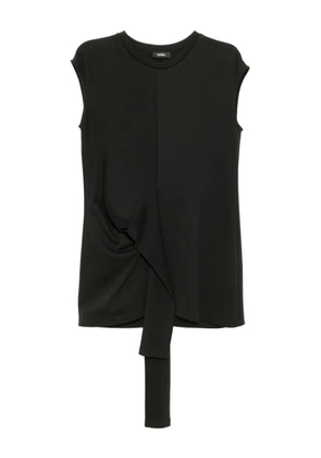 Goen.J asymmetric-draped tank top - Black
