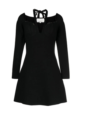 3.1 Phillip Lim halterneck long-sleeved dress - Black