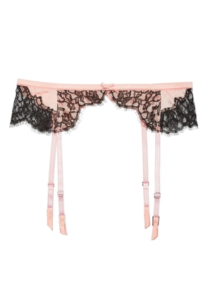 Fleur Du Mal Iris lace garter belt - Pink