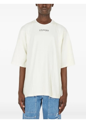 Lourdes city-skyline print T-shirt - White