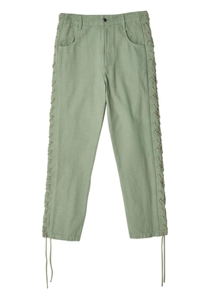 Eckhaus Latta lace-up straight trousers - Green