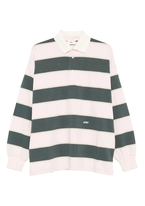 Autry stripe long-sleeve polo shirt - Pink