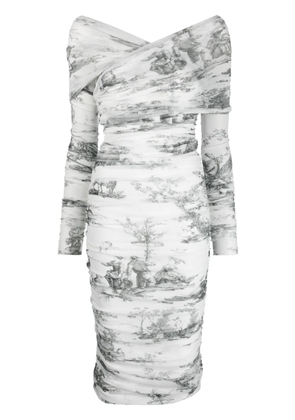 Philosophy Di Lorenzo Serafini side gathered-detail midi dress - White