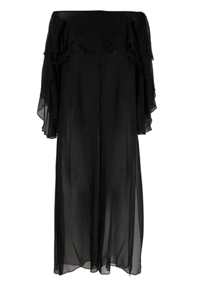 Gemy Maalouf Bardot neckline sheer long top - Black