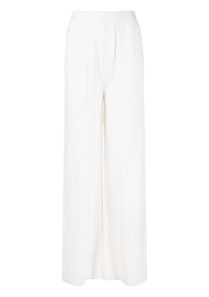 MSGM wide-leg wool-cashmere blend trousers - White