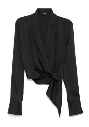 Goen.J shawl lapel blouse - Black