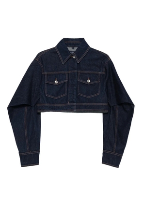 Sportmax curved-sleeve denim jacket - Blue