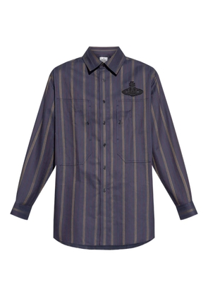 Vivienne Westwood orb-embellishment stripe-pattern shirt - Purple