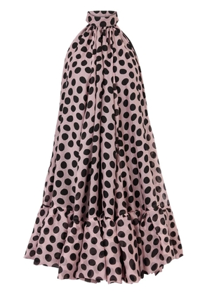 Nina Ricci peplum-hem halterneck mini dress - Pink