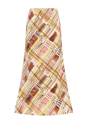 Rosie Assoulin abstract-pattern midi skirt - Yellow