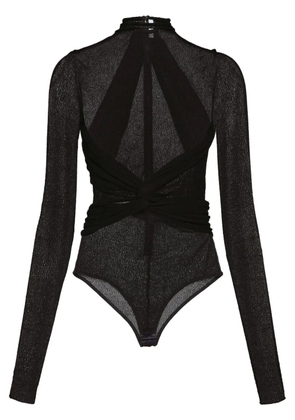 Ferragamo high-neck semi-sheer bodysuit - Black