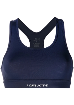 7 DAYS Active logo-print cropped bra - Blue