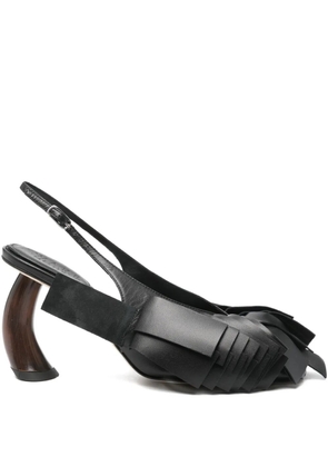 A.W.A.K.E. Mode 80mm draped slingback pumps - Black