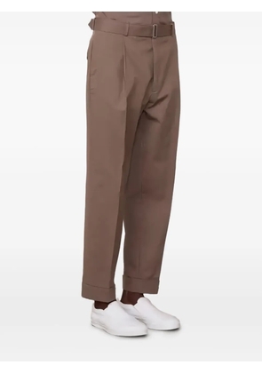 Officine Generale pleated belted pants - Brown
