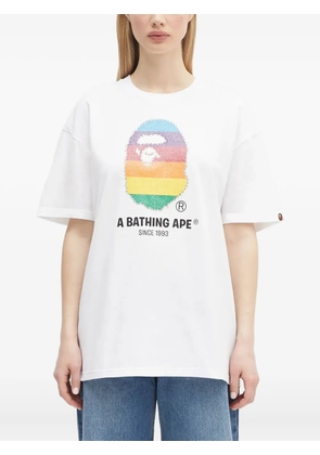 A BATHING APE® rainbow-embellished T-shirt - White