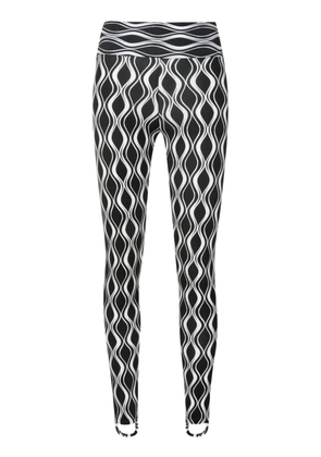 AMIR SLAMA GYM wave-print high-waisted leggings - Black