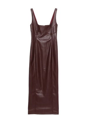 SO ALLURE faux-leather dress - Brown