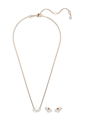 Swarovski Mesmera pear-cut emerald-cut necklace set - White