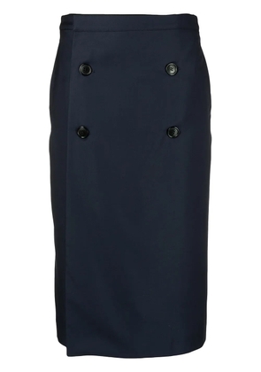 VETEMENTS double-buttoned a-line skirt - Blue