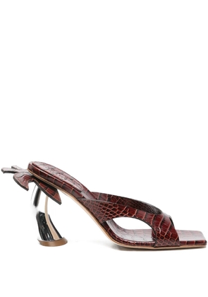 A.W.A.K.E. Mode 90mm crocodile-effect heeled sandals - Brown