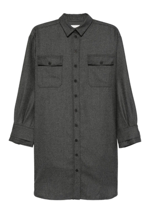 BOMPARD button-front patch-pocket shirt mini dress - Grey