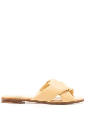 Ferragamo Origami knot-detail leather slides - Green