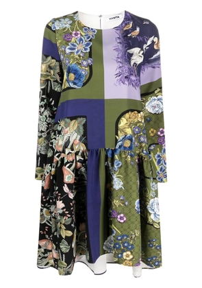 Vivetta graphic-print tiered-skirt dress - Green