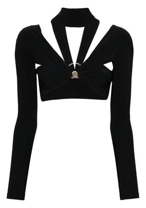 Roberto Cavalli long-sleeve cropped top - Black