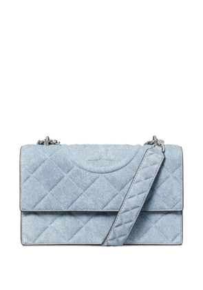 Tory Burch small Fleming denim convertible shoulder bag - Blue