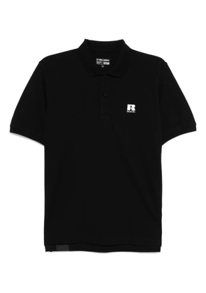 izzue x Russell Athletic embroidered polo shirt - Black