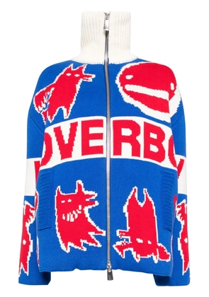 Charles Jeffrey Loverboy knitted puffer jacket - Blue