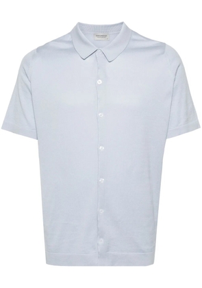 John Smedley fine-knit short-sleeved shirt - Blue
