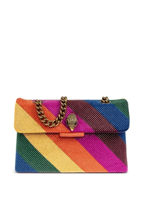 Kurt Geiger London mini Fabric Kensington rainbow-stripe shoulder bag - Brown