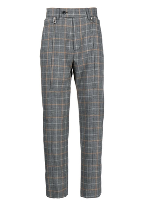 SONGZIO zip-detail check-print wool trousers - Black