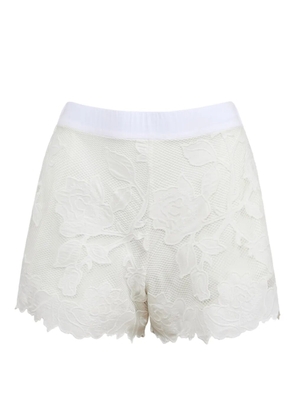Fleur Du Mal floral-motif shorts - White