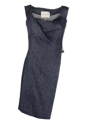 Gemy Maalouf asymmetric gathered sleeveless top - Blue