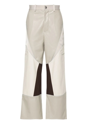 Feng Chen Wang panelled straight-leg cargo pants - Grey