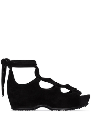 Rosetta Getty suede lace-up sandals - Black