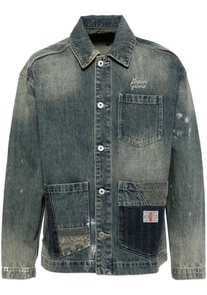 Musium Div. logo-embroidered denim jacket - Blue