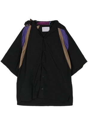 Kolor hood colour-block shirt - Black