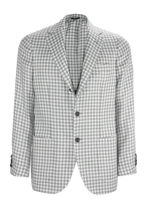 SARTORIO NAPOLI peak-lapel houndstooth check blazer - White
