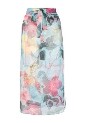 PatBO Hibiscus Pareo cover-up - Blue